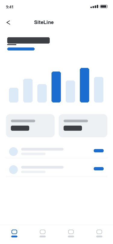 SiteLine app — Live site progress